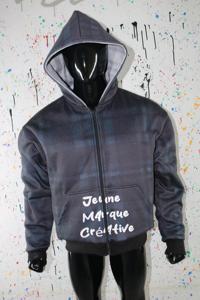 Sweat-shirts à fermeture éclair pour hommes, 100% coton, coupe classique vintage, hiver - Product Image 2