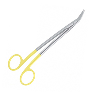 Ciseaux chirurgicaux manuels à pointe angulaire, plaqués or, courbés, stériles, pour premiers secours - Product Image 5