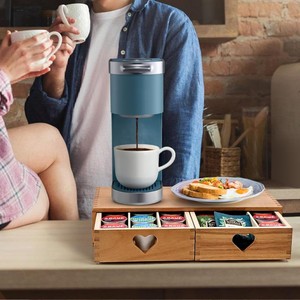 ที่เก็บแคปซูลกาแฟไม้กระถินณรงค์คุณภาพสูง พร้อมลิ้นชัก สำหรับจัดเก็บ K-Cup และชา เหมาะสำหรับวางบนโต๊ะในครัวและสำนักงาน - Product Image 3