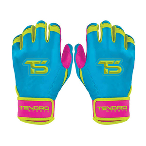 Guantes de bateo deportivos TENDRO, color azul neón, rosa, cierre de gancho y bucle, guantes de entrenamiento unisex para adultos - Product Image 1