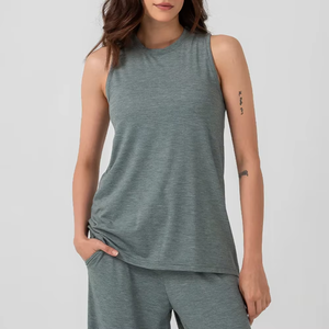 <b>Women</b> <b>Sleeveless</b> Racerback Tank Top Slim Fit Stretch Breathable Activewear <b>Shirt</b> for Gym Yoga Fitness Supplier - Product Image 4