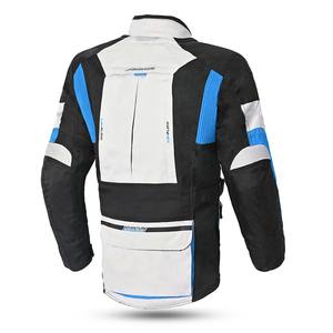 Chaqueta de Motociclismo Resistente al Agua Color Azul Hielo, Diseño de Logotipo Personalizado en Cordura, Chaqueta de Carreras para Motociclistas Unisex - Product Image 2