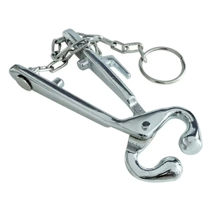 1 pièce Pince à nez de bovin en acier inoxydable avec chaîne, pour fixation et pénétration nasale, outil de perçage - Product Image 6