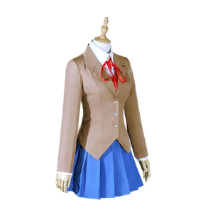 Uniforme Escolar de Anime Personalizado, Disfraz de Cosplay para Mujer, Blazer Marrón Transpirable de Poliéster, Falda Azul Plisada, Estilo Japonés Digital - Product Image 3
