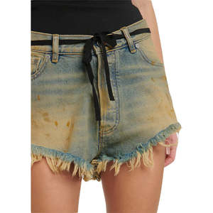 กางเกงขาสั้นผ้ายีนส์เซ็กซี่เอวต่ำสำหรับผู้หญิง กางเกงขาสั้นไมโครมินิแบบยืดได้พร้อมทรงเข้ารูปและสไตล์คลับแวร์สุดอินเทรนด์ - Product Image 2