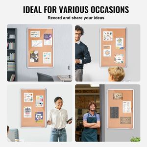 36 "x 24" telaio in alluminio chiuso in sughero pannello chiudibile a chiave in acrilico porta 2 chiavi resistente agli agenti atmosferici per la visualizzazione a parete della scuola di casa ufficio - Product Image 6