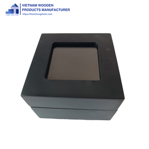 Thinh Tung Thinh Square Wooden Storage Box With Clear Window Dust Proof Minimalist Design <b>For</b> Living Room Use - Product Image 4