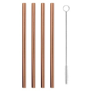 Luxury Copper Reusable Bent Drinking <b>Straws</b> <b>Metal</b> Beverage <b>Straw</b> Set for Home Bar Restaurant and Smoothie Drinks - Product Image 5