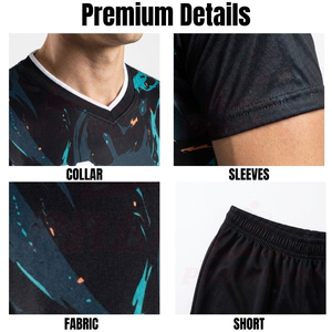 Uniforme de Fútbol Personalizado Sublimado, Conjunto de Camiseta y Pantalones Cortos de Tela 100% Poliéster, Ropa Deportiva Profesional para Equipos de Fútbol - Product Image 5