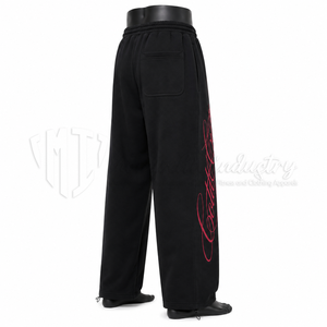 Pantalones Deportivos de Lana Negros para Hombre, Ligeros, Transpirables, con Estampado de Letras Rojas, Cintura Elástica con Cordón, Pantalones Casuales para Primavera - Product Image 5