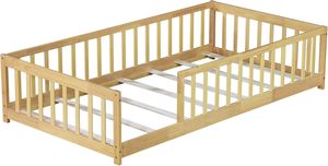Lit d'enfant Montessori en bois massif pour tout-petits avec barrières de sécurité, vente en gros |   Artisanat Pindel - Product Image 2