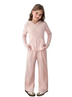 Conjunto Casual de Dos Piezas para Niña, Camiseta con Estampado 3D de Estrella de Cinco Puntas, Pantalones Anchos de Pierna, Ajuste Delgado, Manga Larga, 100% Algodón