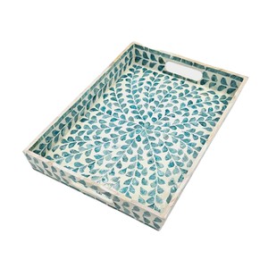 Plateau de service de luxe en nacre, fait main, incrusté de coquillages, plateau décoratif pour la maison, l'hôtel, le restaurant, pour le service et les cadeaux - Product Image 1
