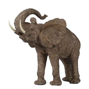Elefante Decorativo de Poliresina Tai de 15x8x12 Pulgadas con Trompeta para Decoración y Accesorios de Oficina - Product Image 1