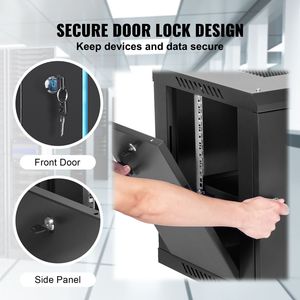 Armadio Rack Server di Rete a Parete 6U con Profondità 15.5FT, Capacità di Carico Massima 200 Libbre, Contenitore 32U - Product Image 5