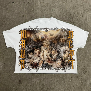 T-shirt personnalisé vintage épais et solide, coupe slim, oversize, court, col rond, 100 % coton, anti-UV - Product Image 3