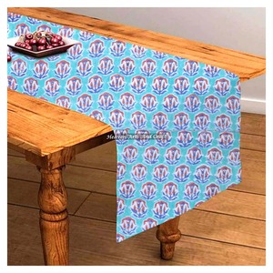 Hand Block Floral Printed Indian Cotton Table <b>Runner</b> For Wedding Events And Home Decor With Farmhouse Style For Wedding Events - Product Image 4
