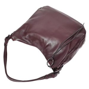 Bolso de Hombro de Cuero Genuino Estilo Vintage para Mujer, Bolso Tipo Hobo Color Borgoña, Bolso Cruzado Informal con Dos Correas y Cierre - Product Image 6