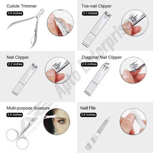 Nail Clippers Manicure and Pedicure Set for Men and Women Nail Care <b>Tool</b> Kit Luxurious Holographic Travel Case <b>Pink</b> - Product Image 6