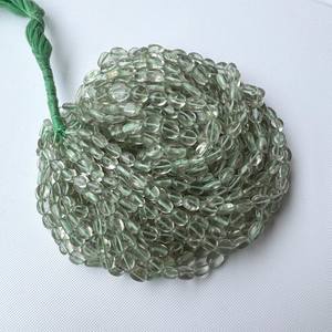 Perles de pierres précieuses en améthyste verte naturelle, lisses, ovales, pour la fabrication de bijoux, pierres en vrac de haute qualité - Product Image 1