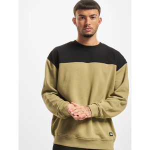 Sweat-shirt à col rond vert olive et noir. Sweat-shirt surdimensionné et épais. Pull-over streetwear. Fabricant OEM de marques privées - Product Image 5
