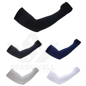 Manchon de bras unisexe noir UPF 50+ Protection UV Spandex Polyester Cyclisme Protection Solaire Adulte Ajustement Sans Couture - Product Image 5