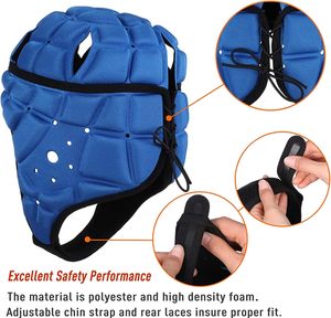 Casquette de rugby rembourrée en EVA pour enfants et jeunes. Casque réglable et respirant pour la boxe, le football américain 7v7, le rugby et l'entraînement. - Product Image 2