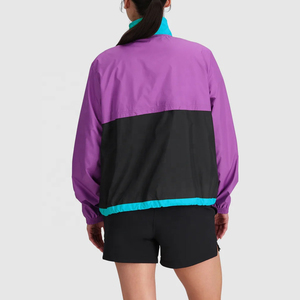 Chaqueta de Mujer con Capucha y Bloques de Color, Estilo Racer, Manga Larga, Cierre de Cremallera, Resistente al Viento, Acolchada, Ligera, Transpirable, de Algodón Estampado - Product Image 2