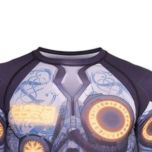 INDEX Men's <b>Long</b> <b>Sleeve</b> <b>Compression</b> <b>Shirt</b> 3D Printed Robot Design Quick Dry Slim Fit O-Neck Sporty Style - Product Image 3