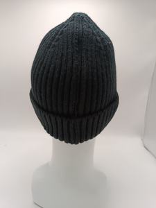 Black Knit Beanie Hat with Embroidery Logo Unisex <b>Winter</b> <b>Cap</b> Casual Style for Adults 56-58CM Head Circumference - Product Image 2