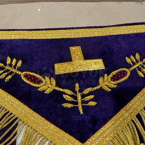 Delantales Ceremoniales de Cuero Bordados a Mano de la Francmasonería, Ajustables, con Pin de Seguridad, de Alta Calidad, Lavables, Diseño Exclusivo Premium - Product Image 4