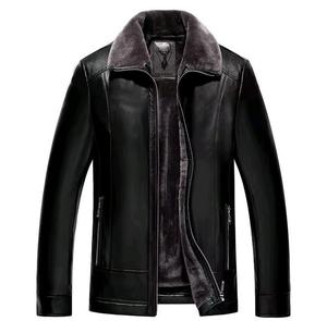 Nouvelle veste en cuir slim décontractée pour homme, style motard, col montant, grande taille, collection automne, best-seller de la saison - Product Image 1