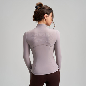 Vêtements de sport saisonniers pour femmes, veste de yoga sans manches en nylon coupe-vent double face, ensemble 2 pièces avec logo imprimé sur le devant - Product Image 5