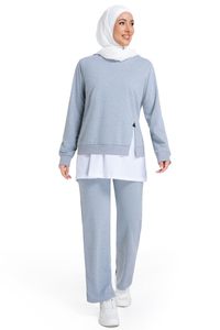 Conjunto Deportivo de 2 Piezas para Mujeres Musulmanas, Top de Manga Larga y Pantalones, OEM Personalizado al por Mayor - Product Image 3