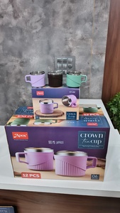 แก้วน้ำชาสแตนเลสสตีลสองชั้นสุญญากาศ Anax Crown รุ่นโมเดิร์น พร้อมหูจับ ได้รับการรับรองมาตรฐาน CE เหมาะสำหรับใช้ในออฟฟิศ การเดินทาง และเป็นของขวัญ - Product Image 3