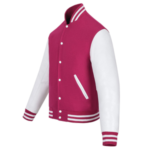Nouvelle veste universitaire tendance en cuir et laine, coupe-vent, respirante, col rond, 100 % laine, vente en gros OEM, prix abordable, anti-rétrécissement - Product Image 6