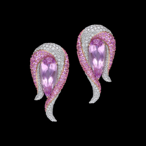 Boucles d'oreilles de luxe pour femmes en or massif 18 carats avec améthyste, forme goutte d'eau, bijoux de soirée - Product Image 1