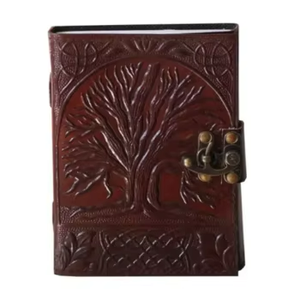Journal en cuir véritable marron vintage de qualité supérieure, fait main, avec fermeture antique, cadeau idéal pour les écrivains et les artistes - Product Image 1