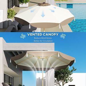 Ombrellone da Giardino 9FT UPF 50+ con 8 Stecche Ventilate per Cortile e Parco - Product Image 6
