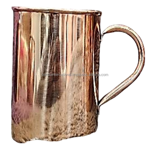 Mug en cuivre pur martelé avec poignée et finition polie pour la boisson et l'utilisation en cuisine, mug en cuivre anti-fuite - Product Image 5