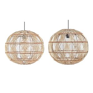 Abat-jour de plafonnier GLOBAL en bambou et rotin, pour salon, en jonc de mer - Product Image 2