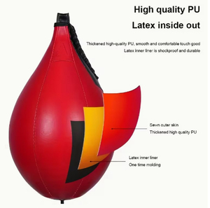 Ballon de boxe de vitesse en cuir véritable personnalisé à double extrémité pour entraînement de boxe - Product Image 2