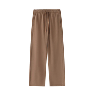 กางเกงวอร์มผ้าฟลีซหนานุ่มทรงโอเวอร์ไซส์สำหรับผู้ชายและผู้หญิง สไตล์สตรีทแวร์ ใส่ได้ในฤดูหนาว อุ่นสบาย รับสกรีนโลโก้ ทรงหลวมขากระบอกตรง สไตล์วิทยาลัย - Product Image 3