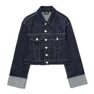 Newest Women's Denim Jackets 100% Cotton Casual Autumn Winter Long Sleeves Quick-drying Breathable OEM Customized Color Logo - Product Image 1