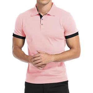 Polo Rosa para Hombre, Diseño Moderno, Transpirable, Informal, de Algodón, con Logotipo Personalizado, Fabricación OEM, Pedidos al por Mayor - Product Image 4