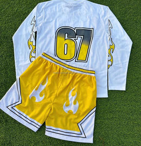 2025 nueva llegada personalizada ropa de calle informal para hombres camiseta multicolor conjunto pantalones cortos al por mayor verano 2 piezas pantalones cortos de chándal - Product Image 1