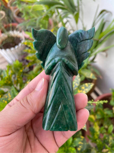 Figurine d'ange en fuchsite sculptée à la main, ange gardien en cristal, fabricant OEM ODM - Product Image 1