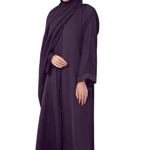 Nuevo Vestido Abaya Islámico Modesto para Mujeres Musulmanas, Manga Larga, 100% Seda Chifón, Maxi, Cintura Natural, Abayas para Mujeres - Product Image 1