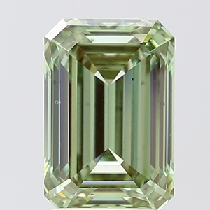 Diamant de laboratoire taille émeraude 3,02 carats, vert vif fantaisie, VS2, certifié IGI, diamant CVD en vrac pour la fabrication de bijoux - Product Image 1