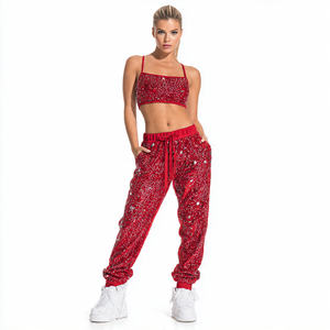 Women Rhinestone Track Sweat Pants Women High <b>Drawstring</b> Waist Jogger Rhinestone Sweatpants Ladies winter Rhinestone <b>Trouser</b> - Product Image 3